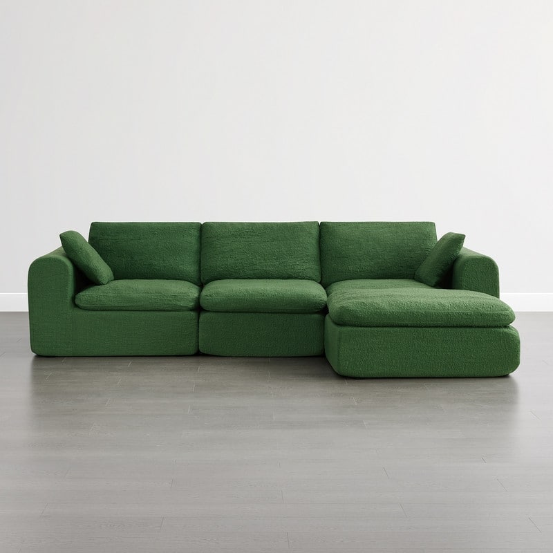 Spruce & Spring Compressed Modular Sectional Boneless Sofa for Living Room