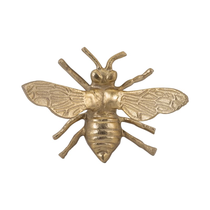 Sagebrook Home Artisan-Inspired Bee Figurine, Elegant Home Accent Piece - 7" x 6" x 3" - 7" x 6" x 3" - Gold