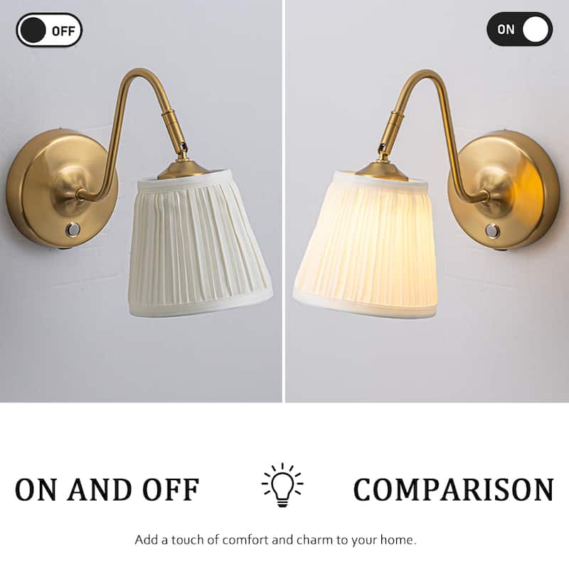 W6" Battery Operated Wall Sconces Dimmable Integrated LED Rechargeable Cordless Swing Head Wall Lamp for Bedroom