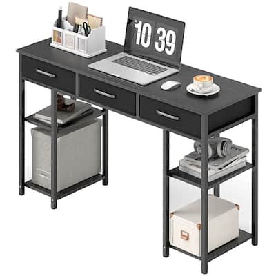 Steel Computer Desk with Drawers and Adjustable Shelves