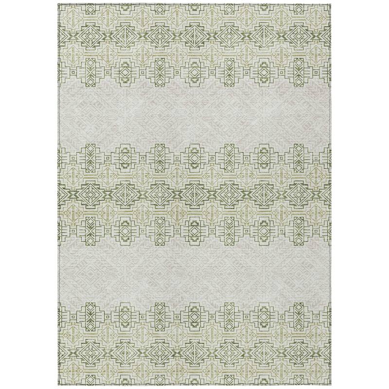 Machine Washable Indoor/ Outdoor Moroccan Boho Chantille Rug