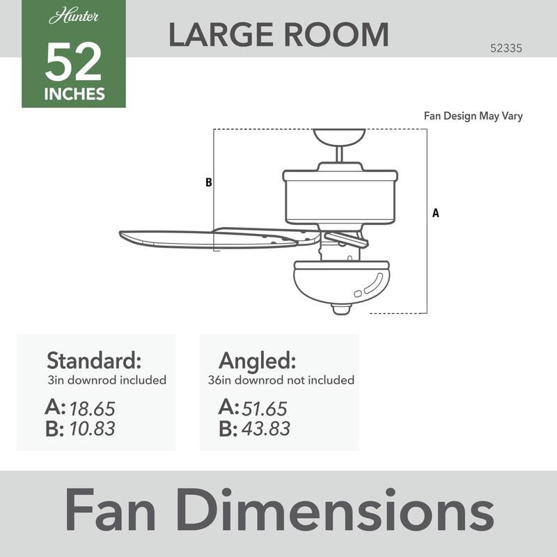Hunter Margo Ceiling Fan w/ LED Light Kit, Handheld Remote - Transitional, Bohemian