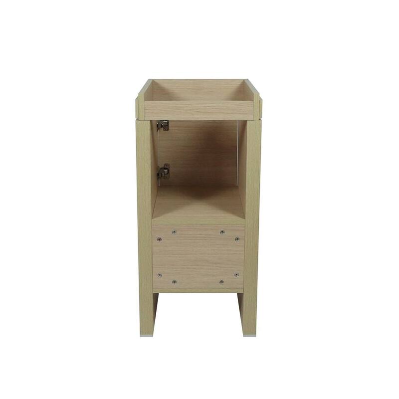 16" Single Sink Vanity In Neutral With White Ceramic Top