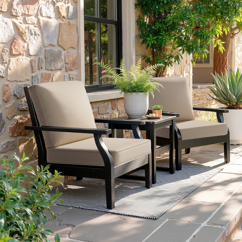 21 W x 22 D in. Deep Seat Outdoor Cushion Set by Crestlive Products - 2-Seater - Beige