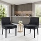 preview thumbnail 22 of 55, RENEWLINE Mid-Century Modern Corduroy Upholstered Dining Chairs with Solid Wood Legs Set of 2 - Black
