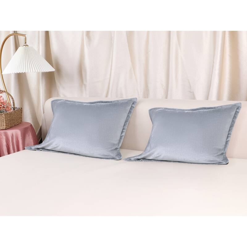 Velvet Pillow Cases Queen Size 2Pcs, Pillow Covers with Zipper Closure
