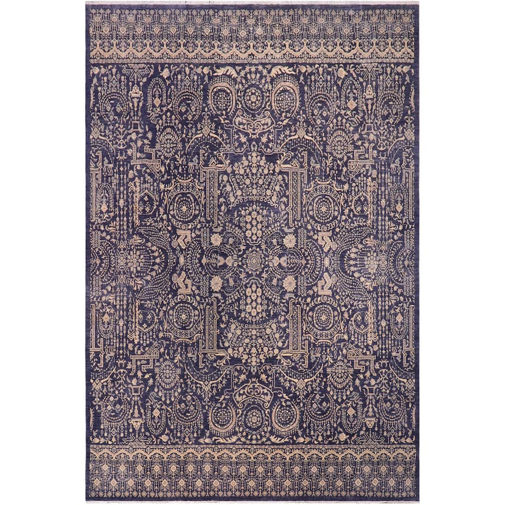 Classic Ziegler Everett Gray Beige Hand-Knotted Wool Rug - 11'9'' x 14'7''