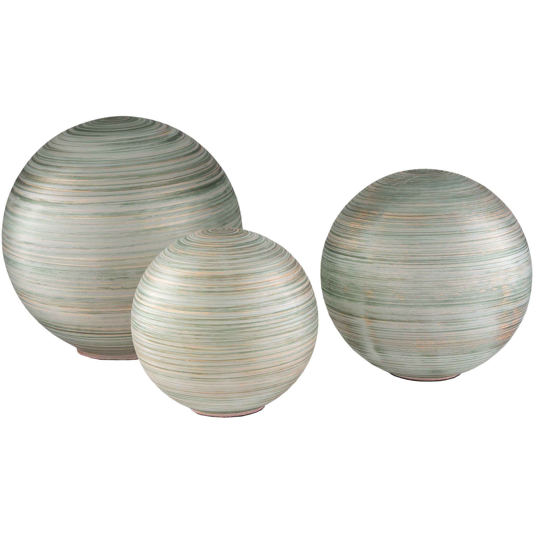 Ginette Modern Glass Sphere Outdoor Safe Sculpture Set (3 Pieces)