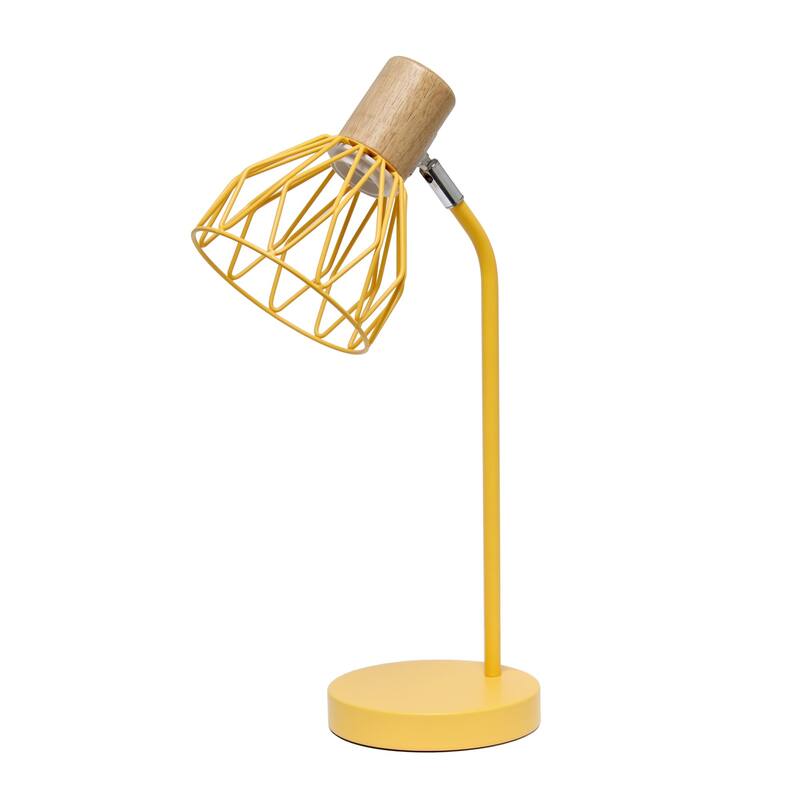 Industrial Farmhouse Adjustable Cage Desk Lamp - 18" - Yellow