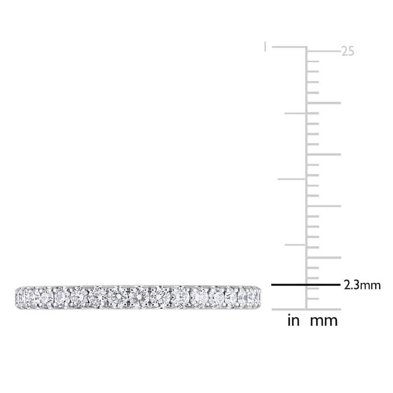 Miadora 14k White Gold 1ct TDW Diamond Stackable Eternity Wedding Band Ring