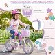 preview thumbnail 9 of 8, Gymax 12'' Kids Bike w/Training Wheels Hand Coaster Brakes Adjustable - Purple