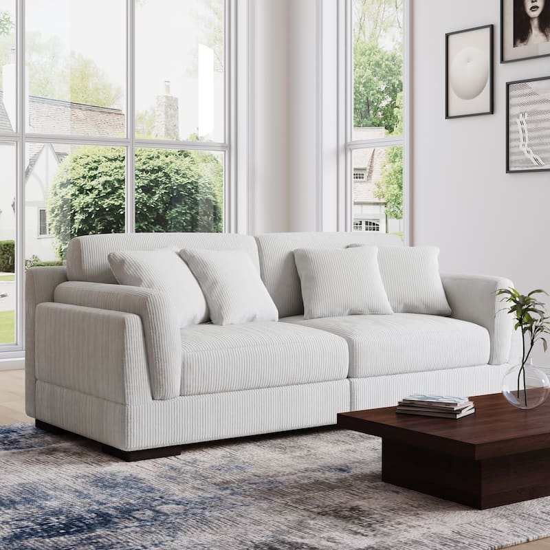 90" Corduroy Modular Sofa Reclining Sectional