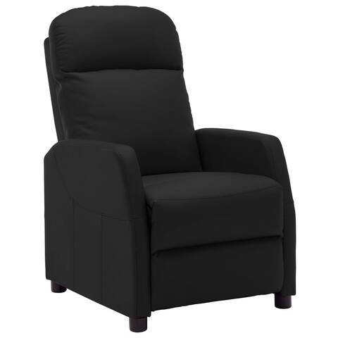 vidaXL Reclining Chair Black Faux Leather - 25.6" x 37.4" x 41.3"