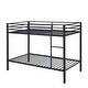 preview thumbnail 16 of 31, Twin Over Twin Metal Bunk Bed, Low Profile, Ladder, High Guardrail