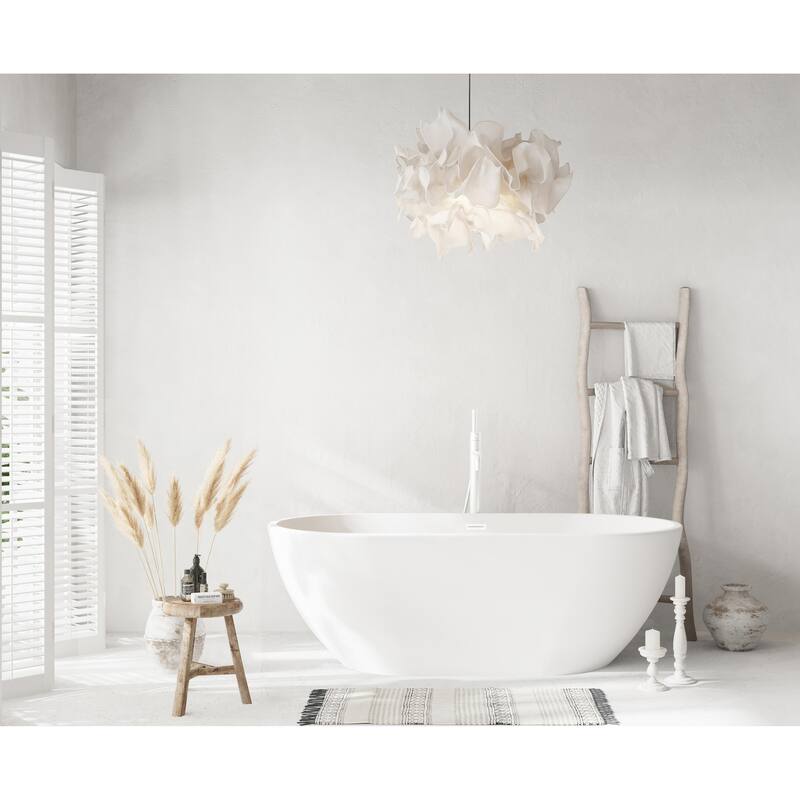 Orson Bathtub in Glossy White - Glossy White with Polished White Trim - 67"