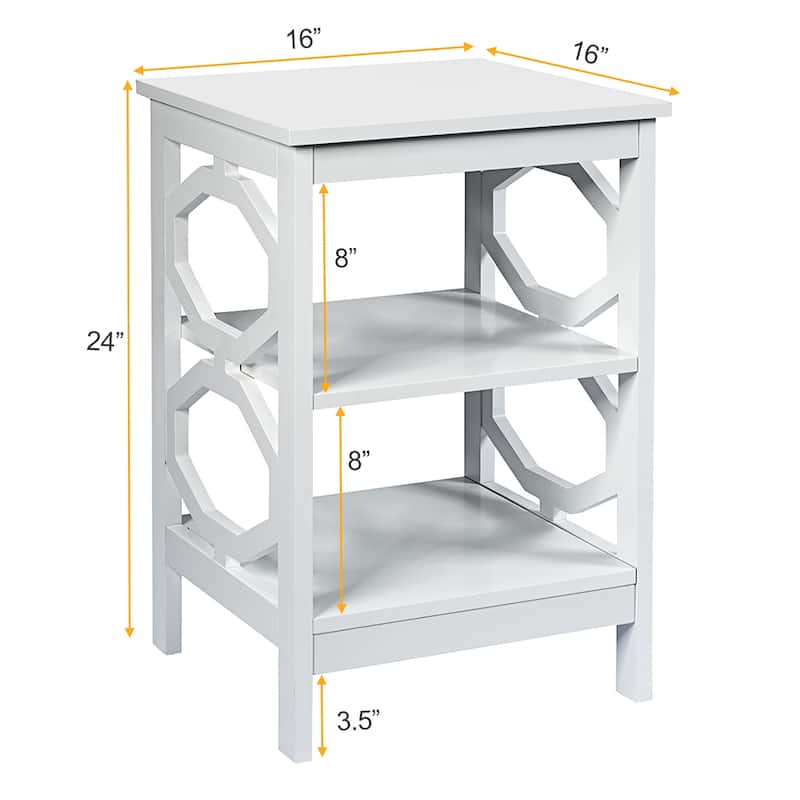 Costway 3-tier Nightstand Sofa Side End Accent Table Storage Display