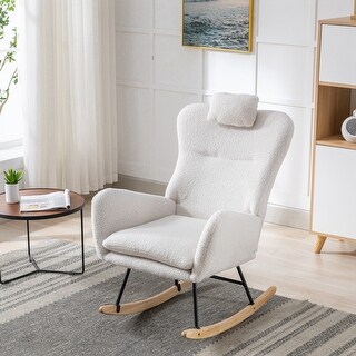 35.5 inch Rocking Chair with Safe Solid Wood Base - Bed Bath & Beyond ...