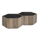 preview thumbnail 13 of 28, Christopher Knight Home Hexagonal Rustic Retro Wood Coffee Table with Marble Tops and Drawers