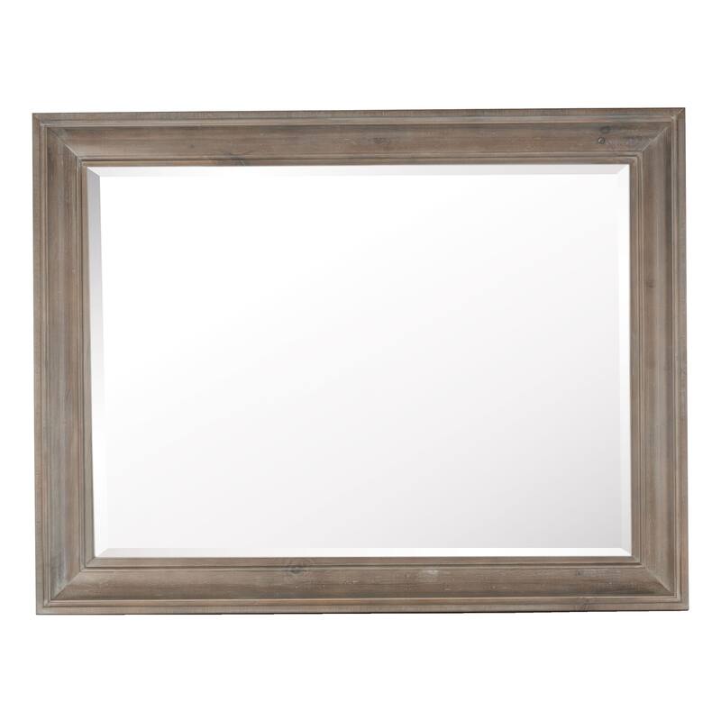 Magnussen Home Lancaster Dovetail Grey Drawer Dresser with Landscape Mirror