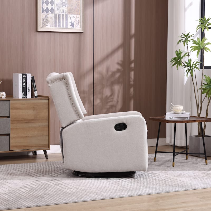 Swivel Recliner Lounge Chair with Footrest, Glider Motion & Ergonomic Design