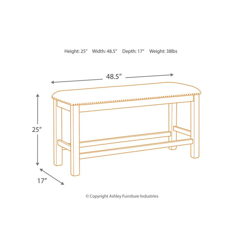 Moriville Counter Height Dining Bench - Beige/Brown