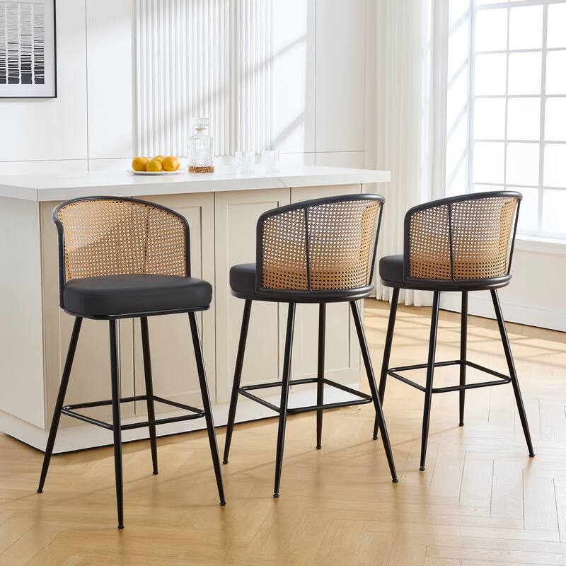 26"/29" Rattan Upholstered Bar Stool /Counter Stools Set of 2/3/4