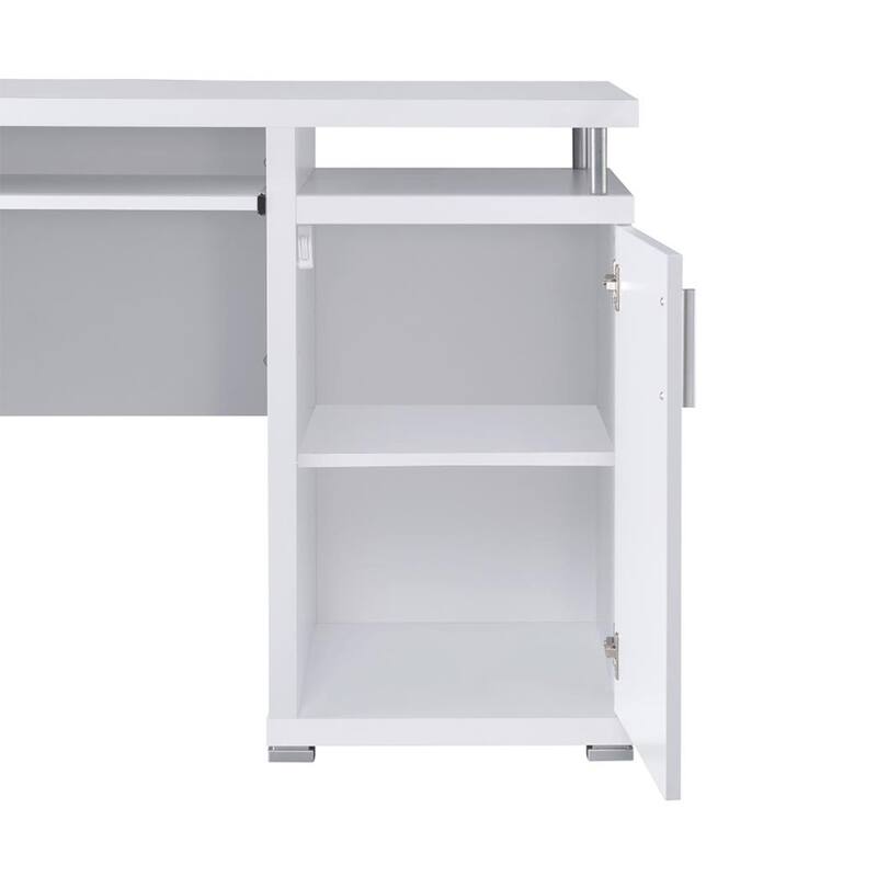 55-inch Office Computer Desk with2 Drawers in White