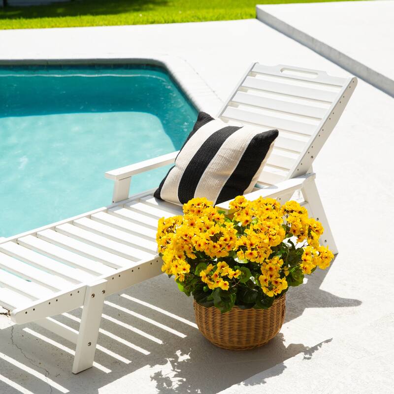 19-in UV Resistant Artificial Geranium Bush - Set of 3