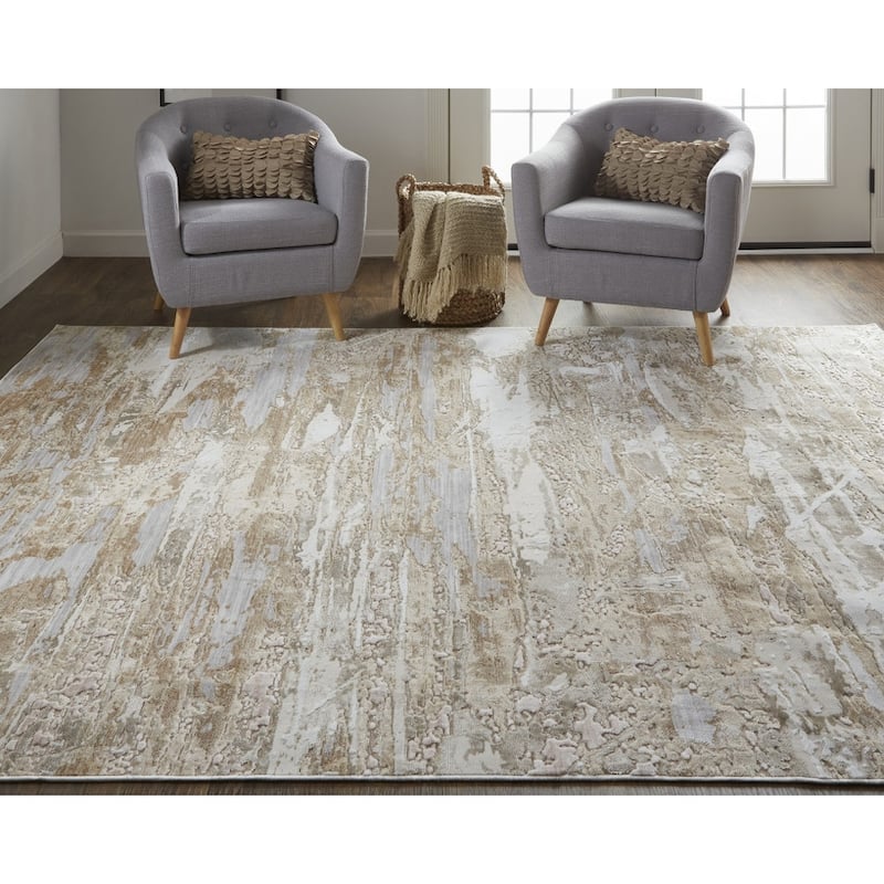 Power Loomed Distressed Abstract Area Rug - 8' x 10'