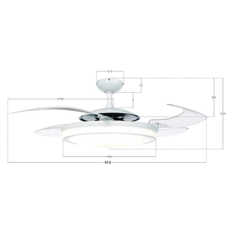 Fanaway Evo2 Retractable 4-blade Lighting with Remote Ceiling Fan