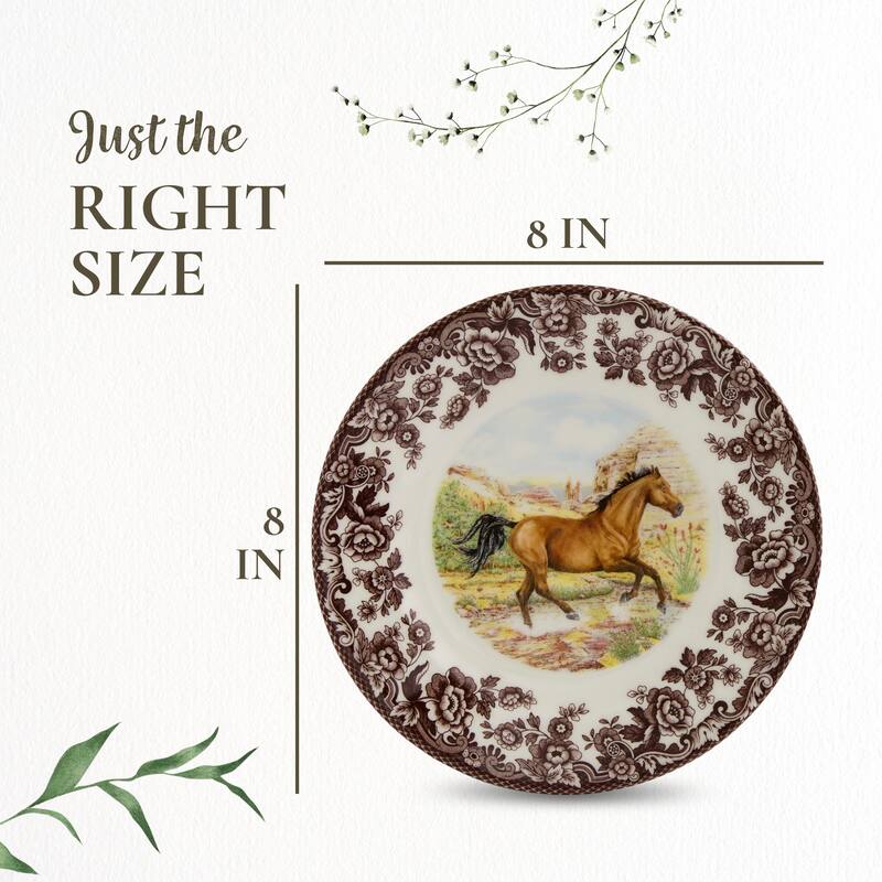 Spode Woodland Horse Motif Salad Plate - 8x8