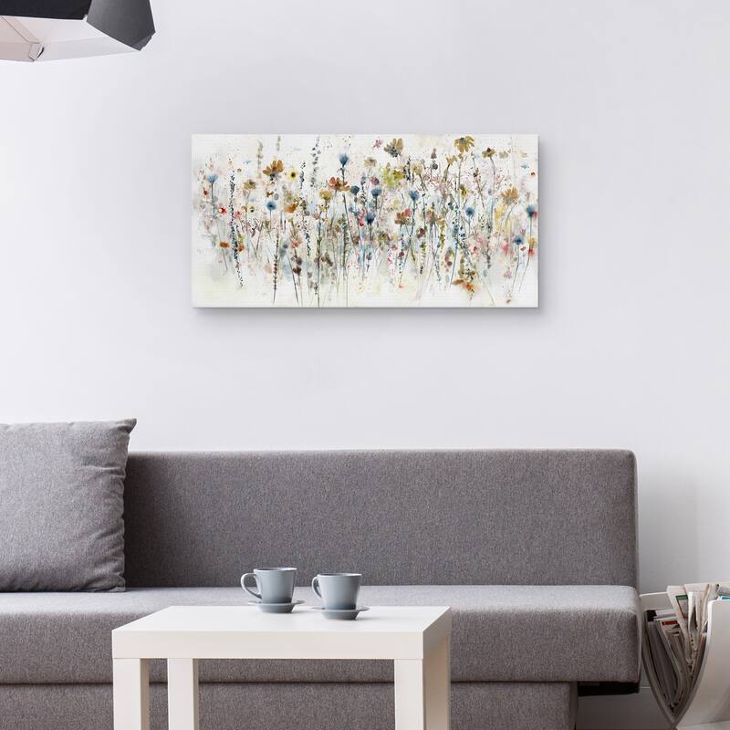 Watercolor Wildflowers Canvas Art Print