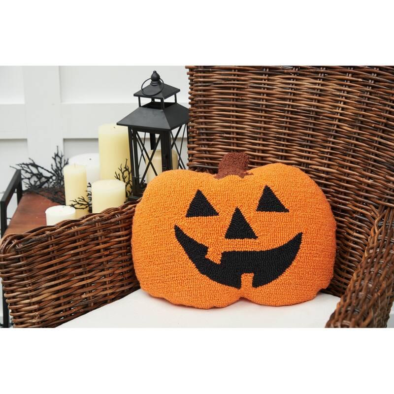 Pumpkin Shaped Hooked Throw Pillow