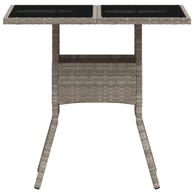 vidaXL Garden Table Light Grey PE Rattan Medium UV-resistant materials - 31.5 x 31.5 x 29.5