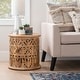 preview thumbnail 1 of 8, Jamey Boho Round Side End Table Brown