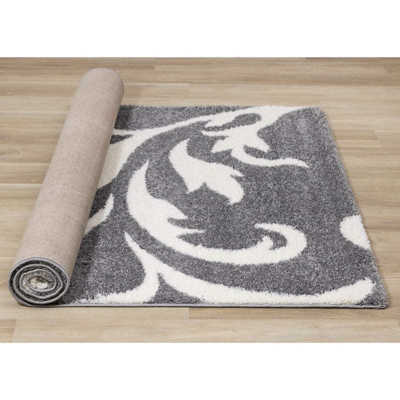 Fairmont Collection - Grey/White Swirl Design Rug
