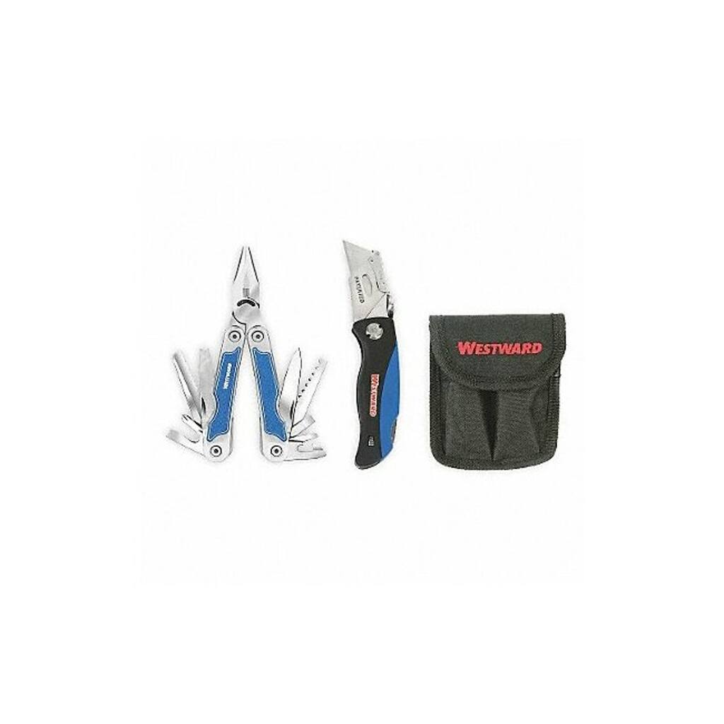 Westward Multi-Tool/Utility Knife Set,15 Tools 1YJC7 - 1 Each - Silver/Natural (Handle)