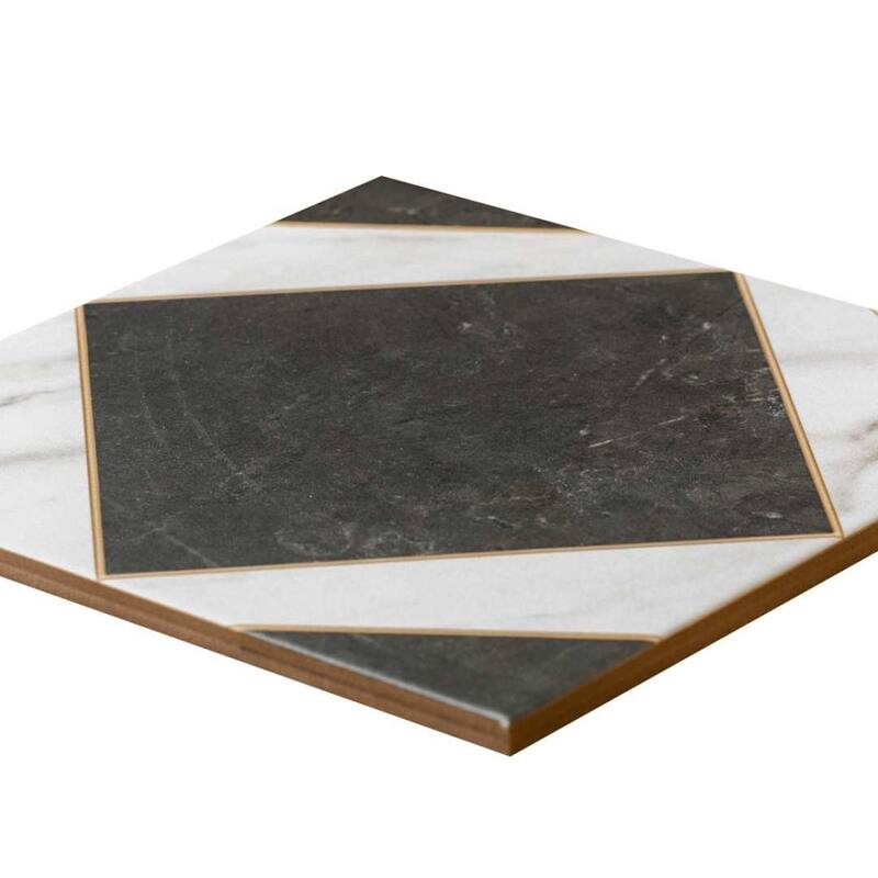 The Tile Life Orion 8x8 Matte Black Marble Look Porcelain Floor & Wall Tile
