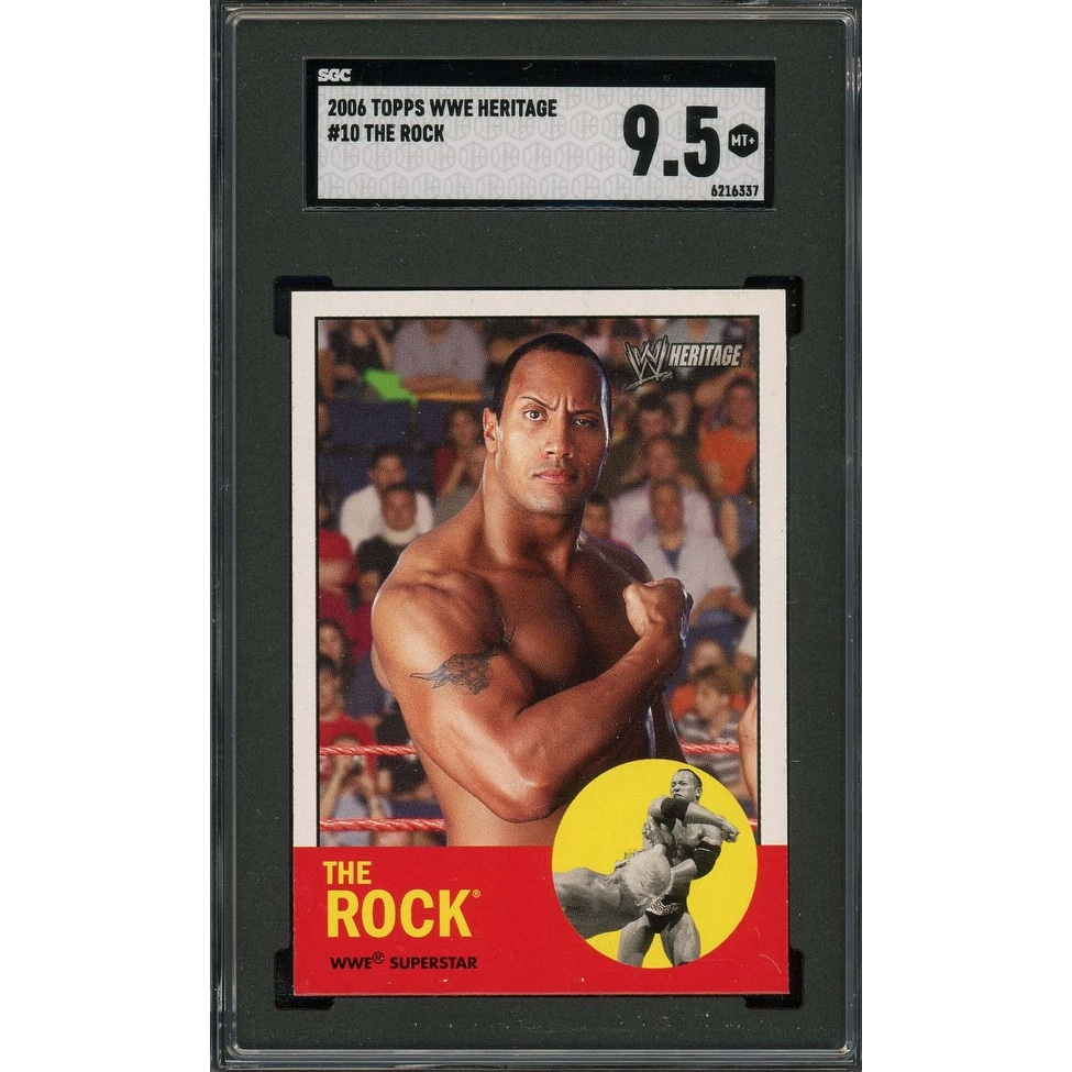 The Rock Dwayne Johnson 2006 Topps WWE Heritage Wrestling Card #10 Graded  SGC 9.5 - Black - 8'6" x 11'6" - Overstock - 40998084