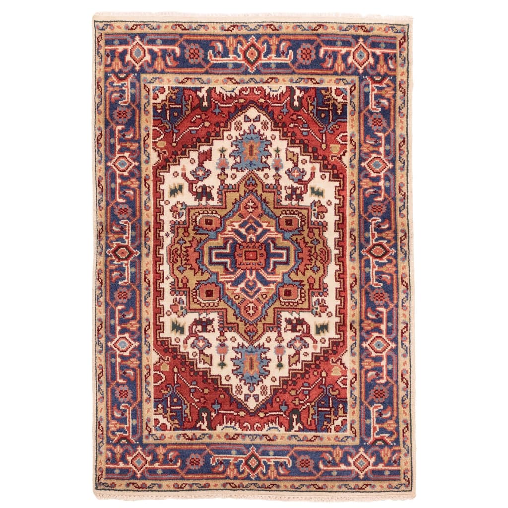 ECARPETGALLERY Hand-knotted Serapi Heritage Cream Wool Rug - 4'1 x 6'0