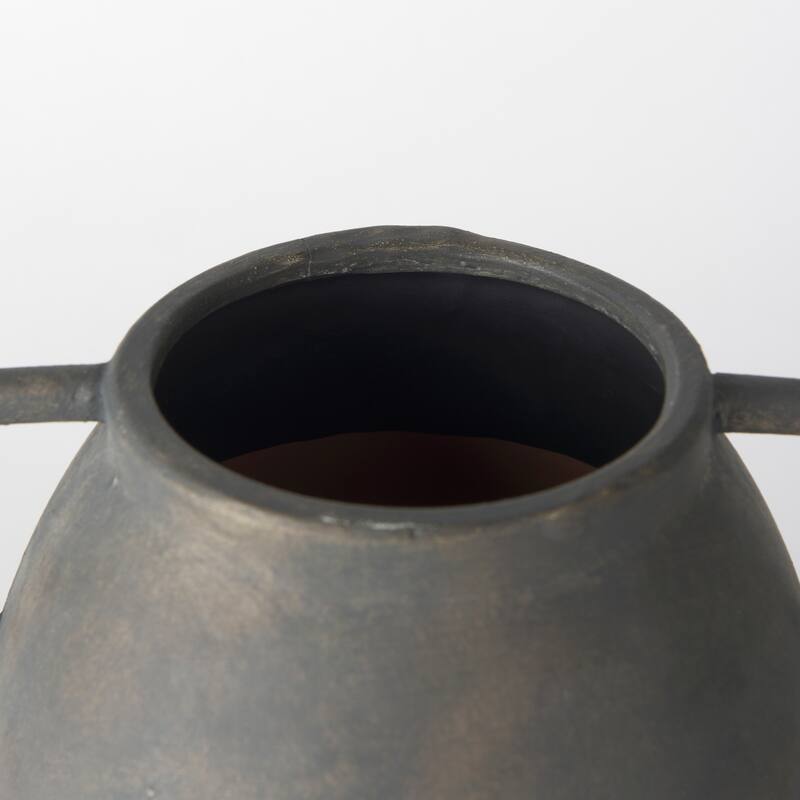 Kilian Brown And Gray Ceramic Double Ear Vase (11") - 7.5L x 7.5W x 11.2H