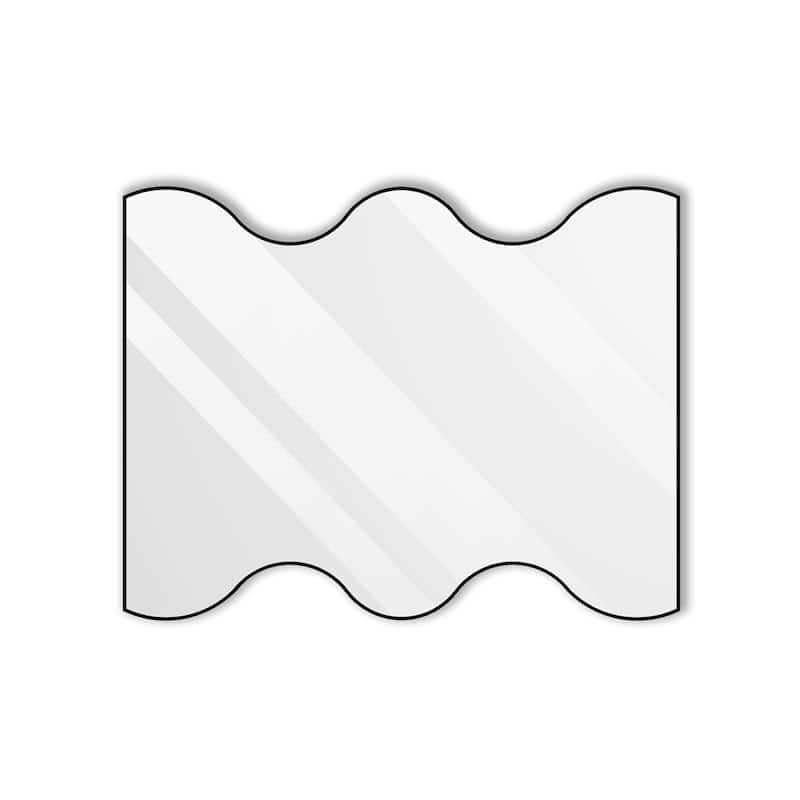Black Rectangular Wall Mirror with 2 Wavy Sides Metal Framed