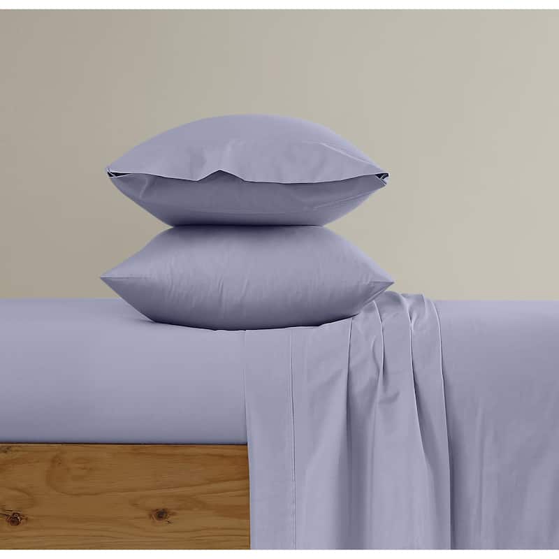 Brooklyn Loom Solid Cotton Percale Bed Sheet Set