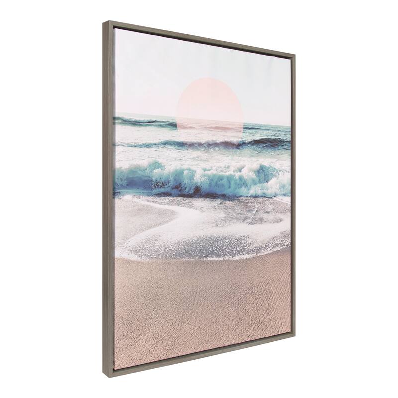 Kate and Laurel Sylvie Sand and Sun Framed Canvas by Dominique Vari