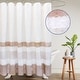 preview thumbnail 1 of 16, Crinkle Stripe Textured Shower Curtain