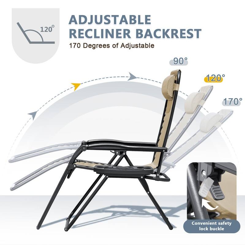 Homall Patio Zero Gravity Chair Lawn Lounge Chair with Pillow Set of 2