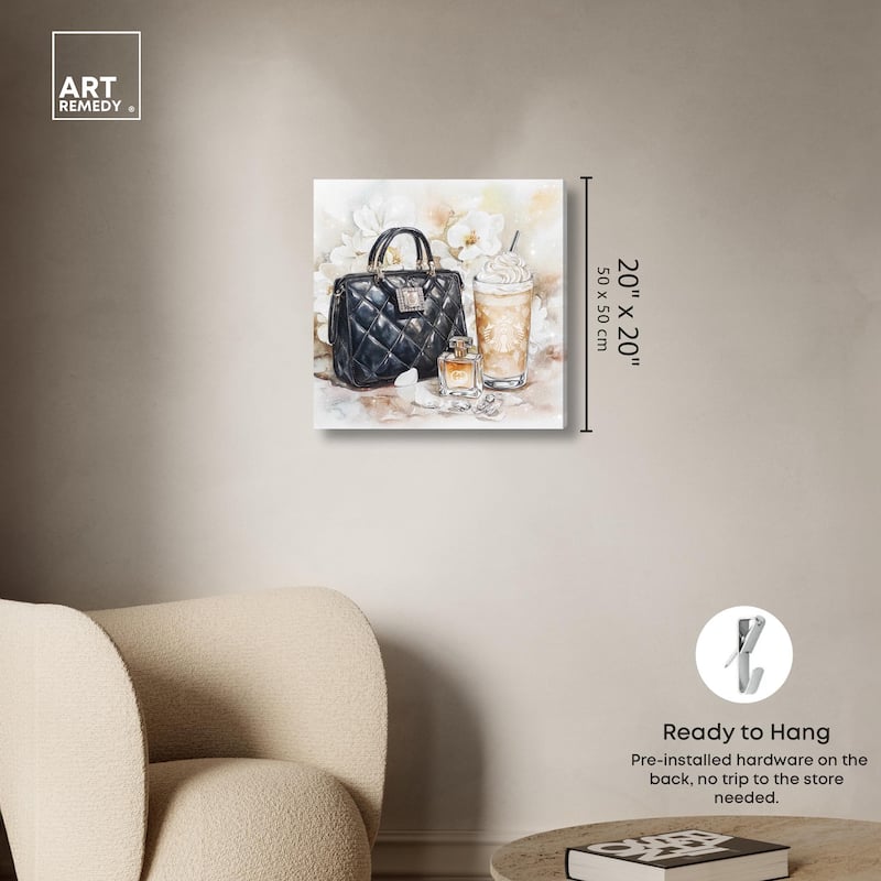 Trinkets and White Floral Canvas by Art Remedy, Gallery Wrapped