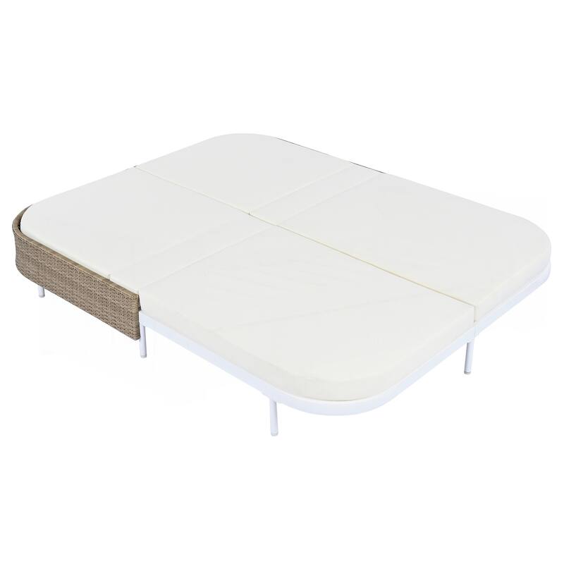 Iron Frame Outdoor Bed Loveseat