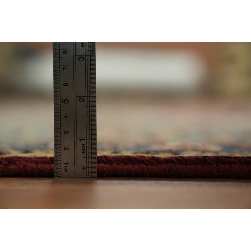 Hand Knotted Oriental 100% Wool Carpet Traditional Floral Red Kashan Area Rug - 13' 5'' X 9' 7''