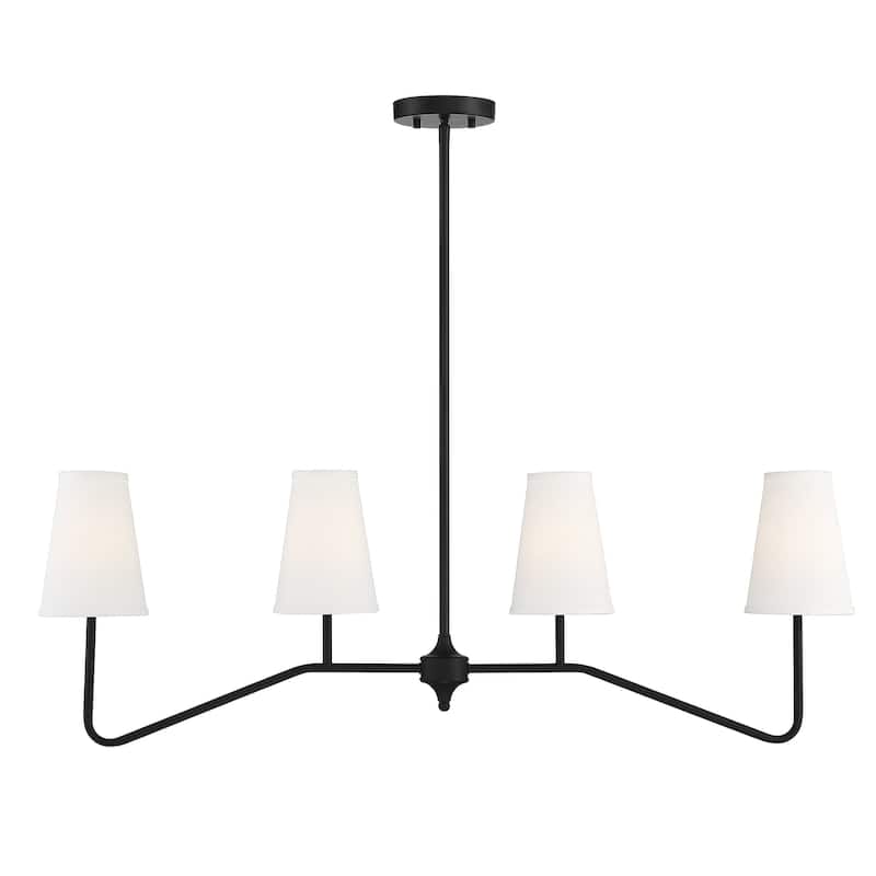 Trade Winds Lighting 4-Light Linear Pendant Light In Matte Black - Matte Black
